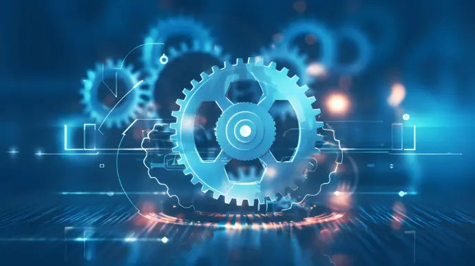 eutronix digital transformation vision gear and data network illustration representing advanced industry‑4.0 services