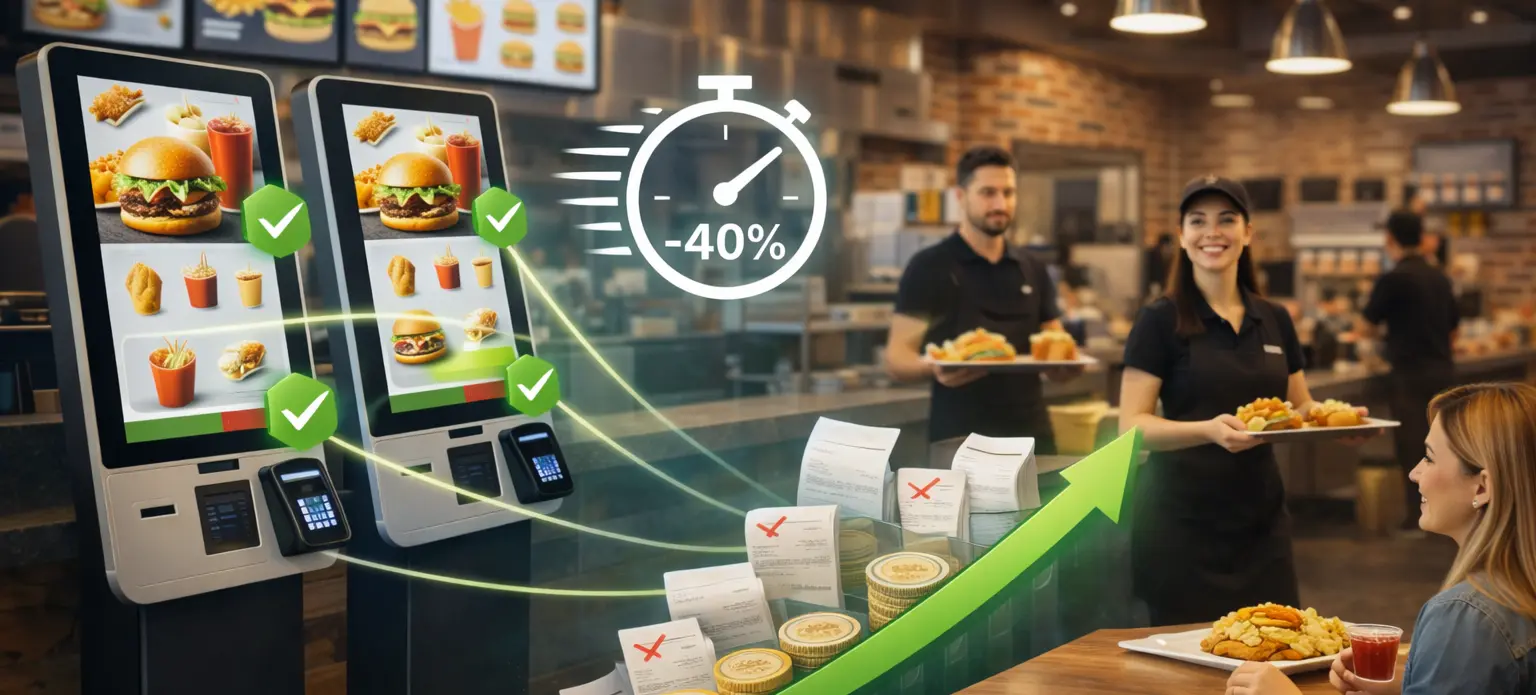 self ordering kiosks in restaurant reducing waiting time and improving operational efficiency