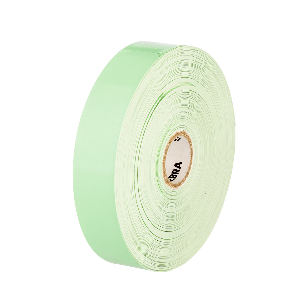 Wristband, Synthetic, 25 x 254mm, Direct thermal, Z-Band Splash, Adhesive closure, 1"core, 350/roll, Black mark sensing, Green (Box of 4)
