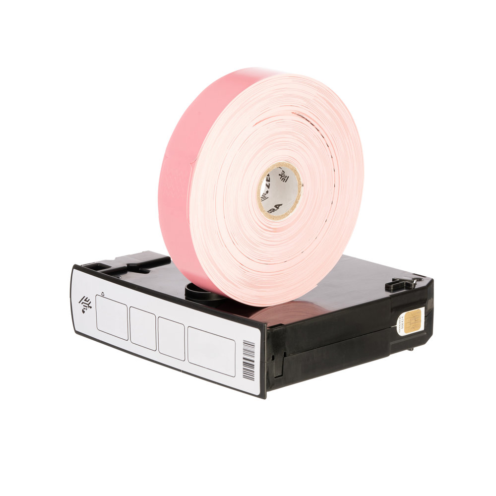 Wristband, Synthetic, 25 x 254mm, Direct thermal, Z-Band Fun, Adhesive closure, Cartridge, 350/roll, Pink (Box of 6)