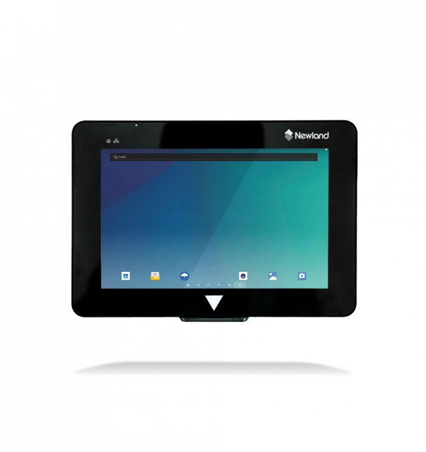 NQuire 751 Stingray Customer information terminal with 7" Touch Screen,  2D CMOS Mega Pixel imager with Laser Aimer (CM6x), BT, WiFi and POE. Incl. wall mount bracket and multiplug adapter. OS: Android 7.1.