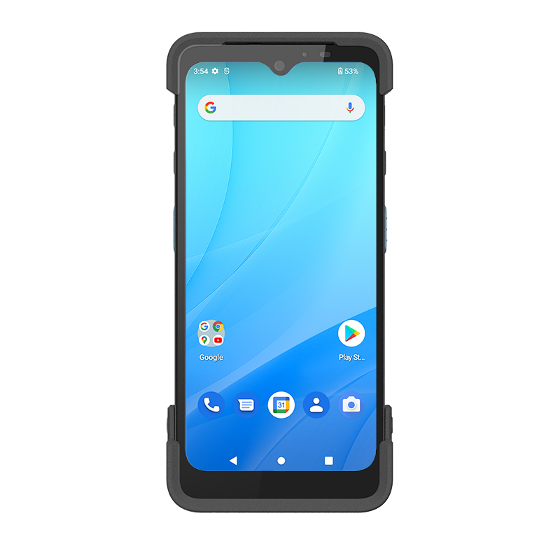 Unitech PA768 with bumper, Android 12, 2D FlexRange (N6803FR), 6G/64GB, WiFi 6E, Bluetooth 5.2, including pre-installed hand-strap kit, USB-C cable and 5100mAh hot-swappable battery