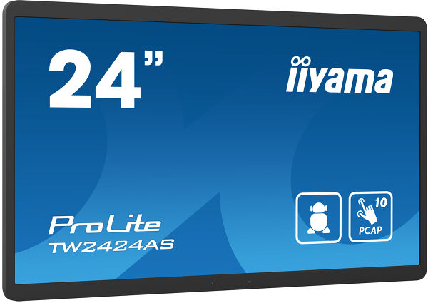 iiyama ProLite TW2424AS-B1, Projected Capacitive, 10 TP, Full HD, USB, USB-C, Ethernet, Android, black 