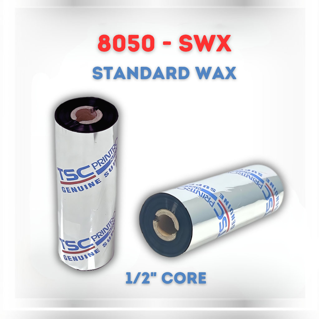 57mm x 74M 8050-SWX STANDARD WAX,1/2"CORE,notches,24 ROLLS/CTN