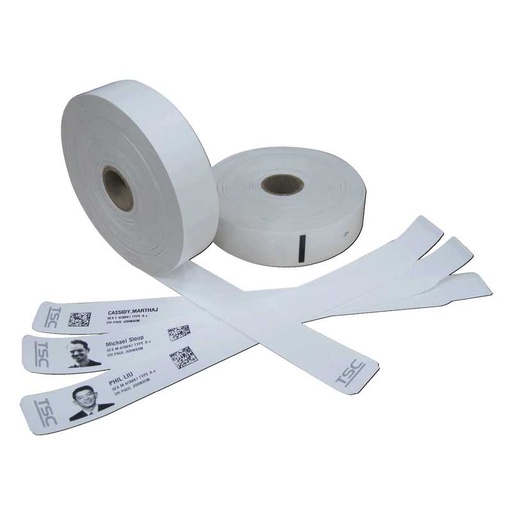 [WDA-107-S-W] Wristband Adult-Baby, 19 x 292mm, Direct thermal, TSC Satyn, Adhesive, 109 mm OD, 1"core, 150/roll (Box of 2)