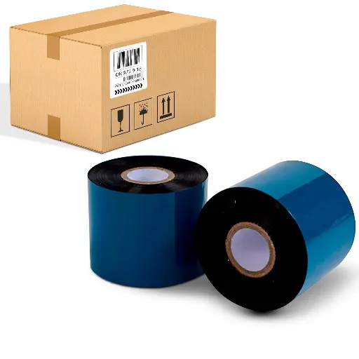 [TDW108-076450-OW] Ribbon Wax Standard 76mm x 450M Outside 1"core (Box of 12)