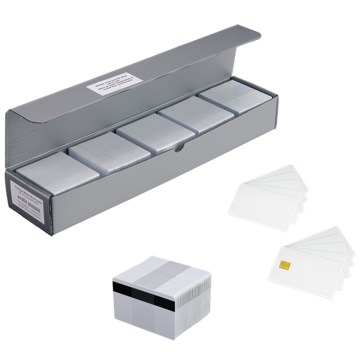 [104524-107] White plastic cards with magnetic stripe, HiCo , PVC, 30 mil, extended life applications, box of 500Card, 30 mil, HiCo mag stripe, Z6 (extended life applications DL & Govt) 500 cards